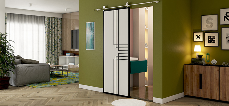 sliding bathroom door installation in Indio